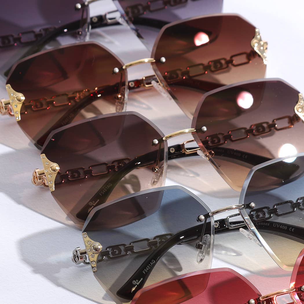 Hexagon Lenses Linked Design Legs Sunglasses