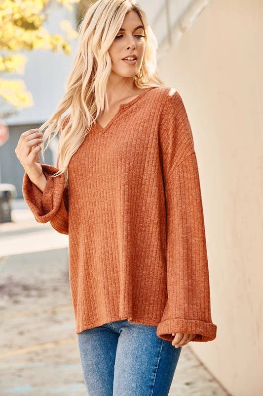 Ribbed Sweater Top
