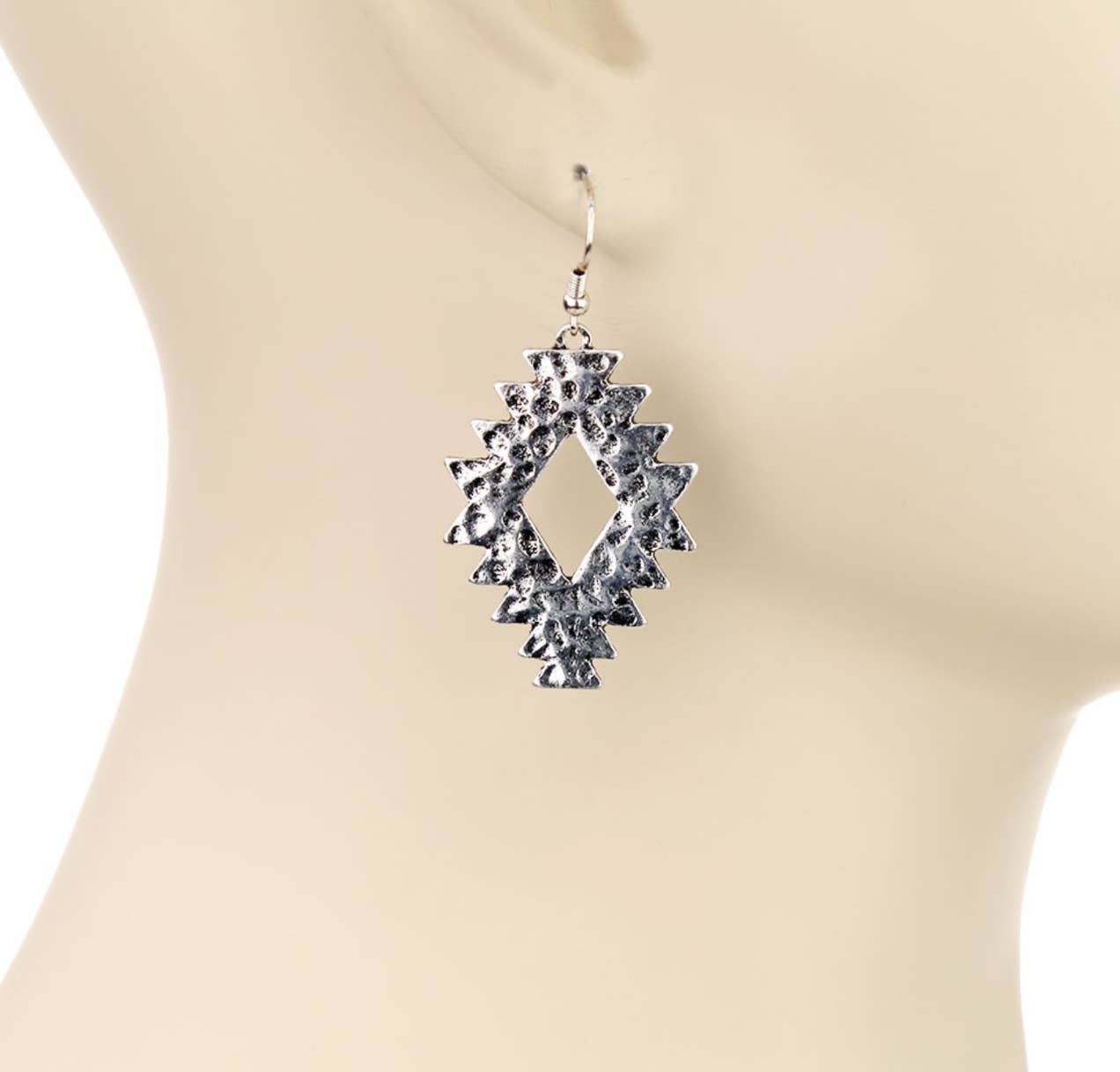 Western Hammered Textured Aztec Dangle Earrings 