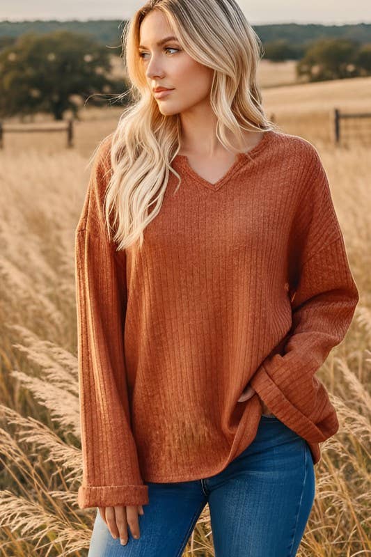Ribbed Sweater Top