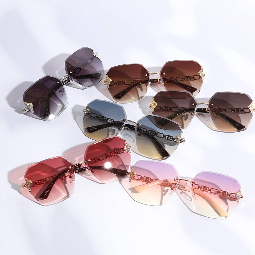Hexagon Lenses Linked Design Legs Sunglasses