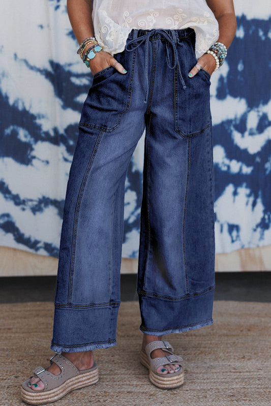 Seam-Detail Raw Hem Pants RTS