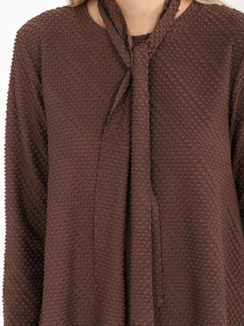 Brown 3/4 Sleeve Tunic Top