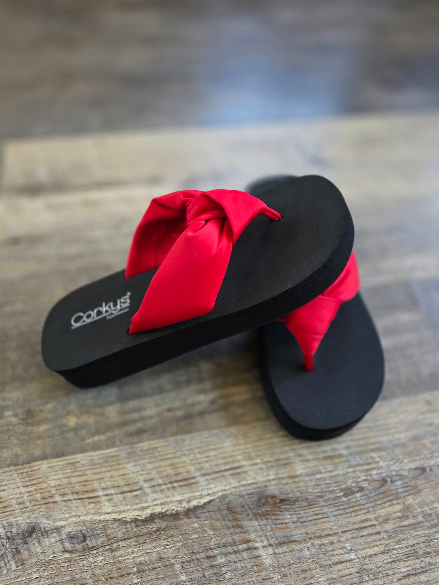 Red You Go Girl Corkys Flip Flops