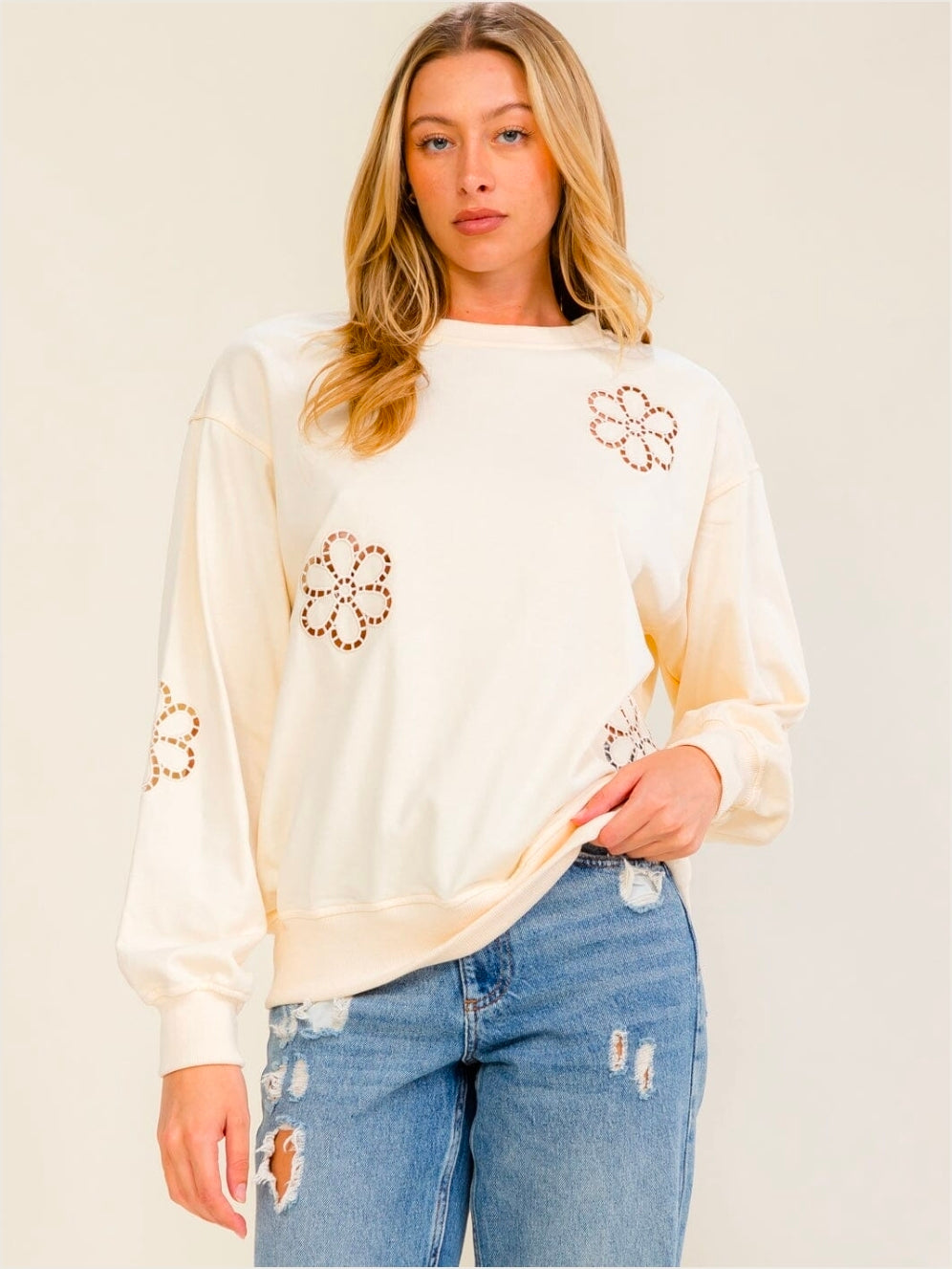 Flower Detailed Sweater