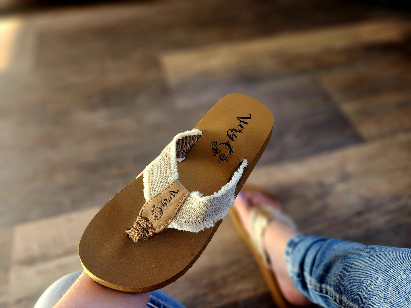 Tan Gypsy Jazz Flip Flops