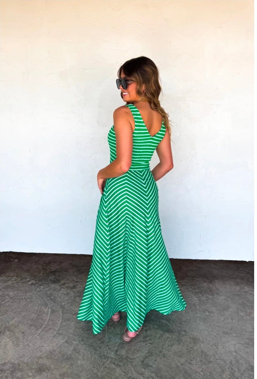 Green Luciana Stripe Dress