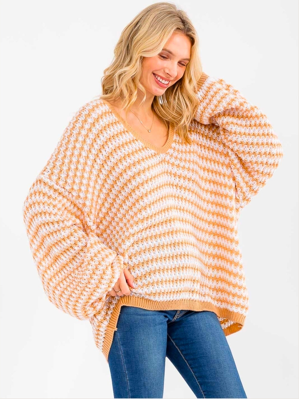 Mustard Colorblock Oversized Sweater