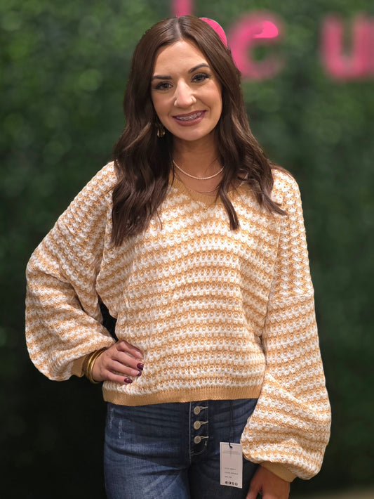Mustard Colorblock Oversized Sweater