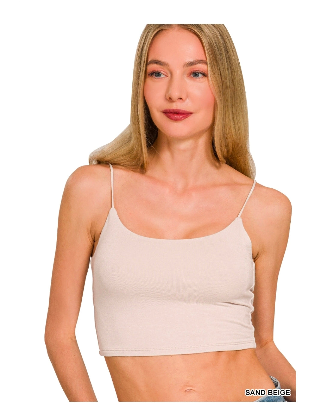 Zenana Ribbed Seamless Cropped Cami Bra Top