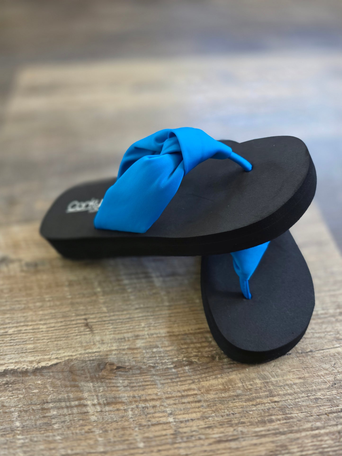 Blue You Go Girl Corkys Flip Flops