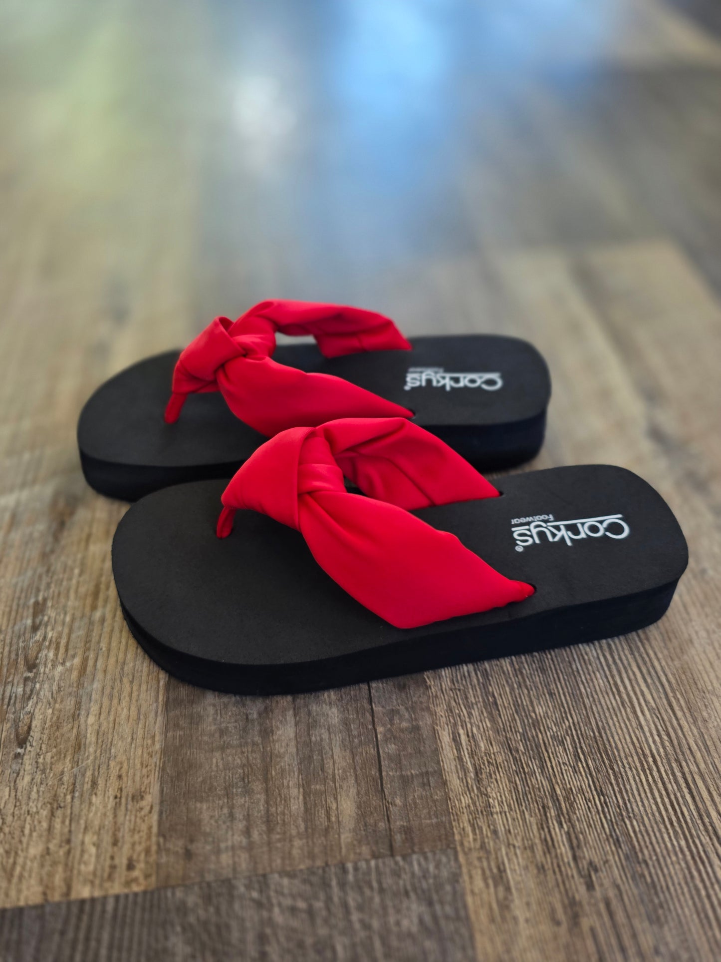 Red You Go Girl Corkys Flip Flops