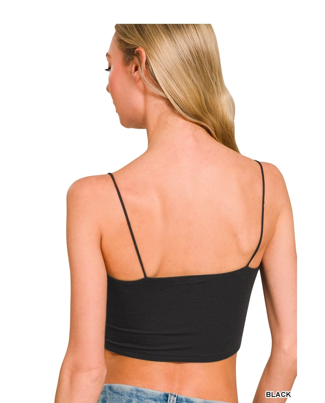 Zenana Ribbed Seamless Cropped Cami Bra Top