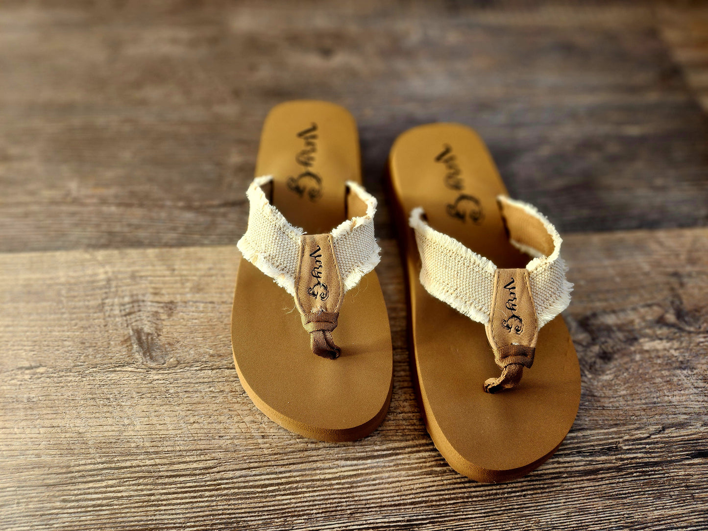 Tan Gypsy Jazz Flip Flops