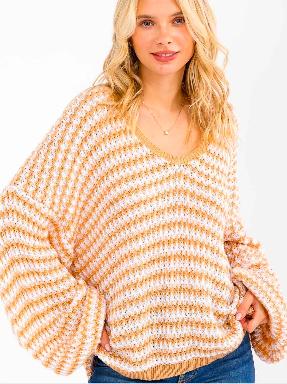 Mustard Colorblock Oversized Sweater
