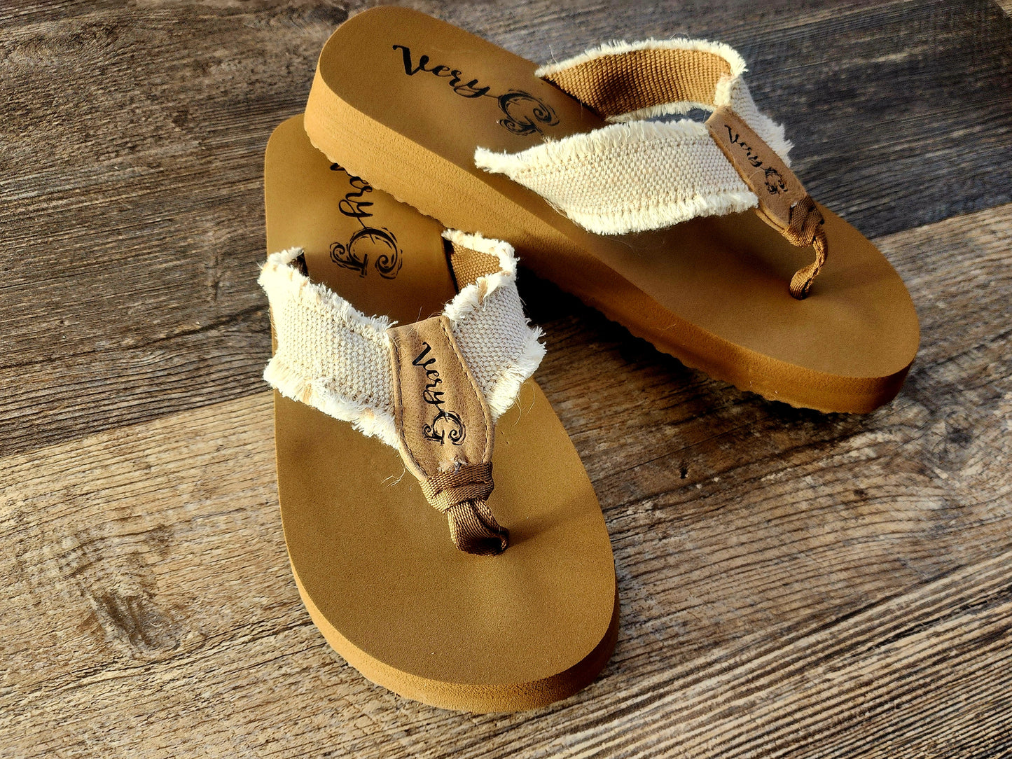 Tan Gypsy Jazz Flip Flops