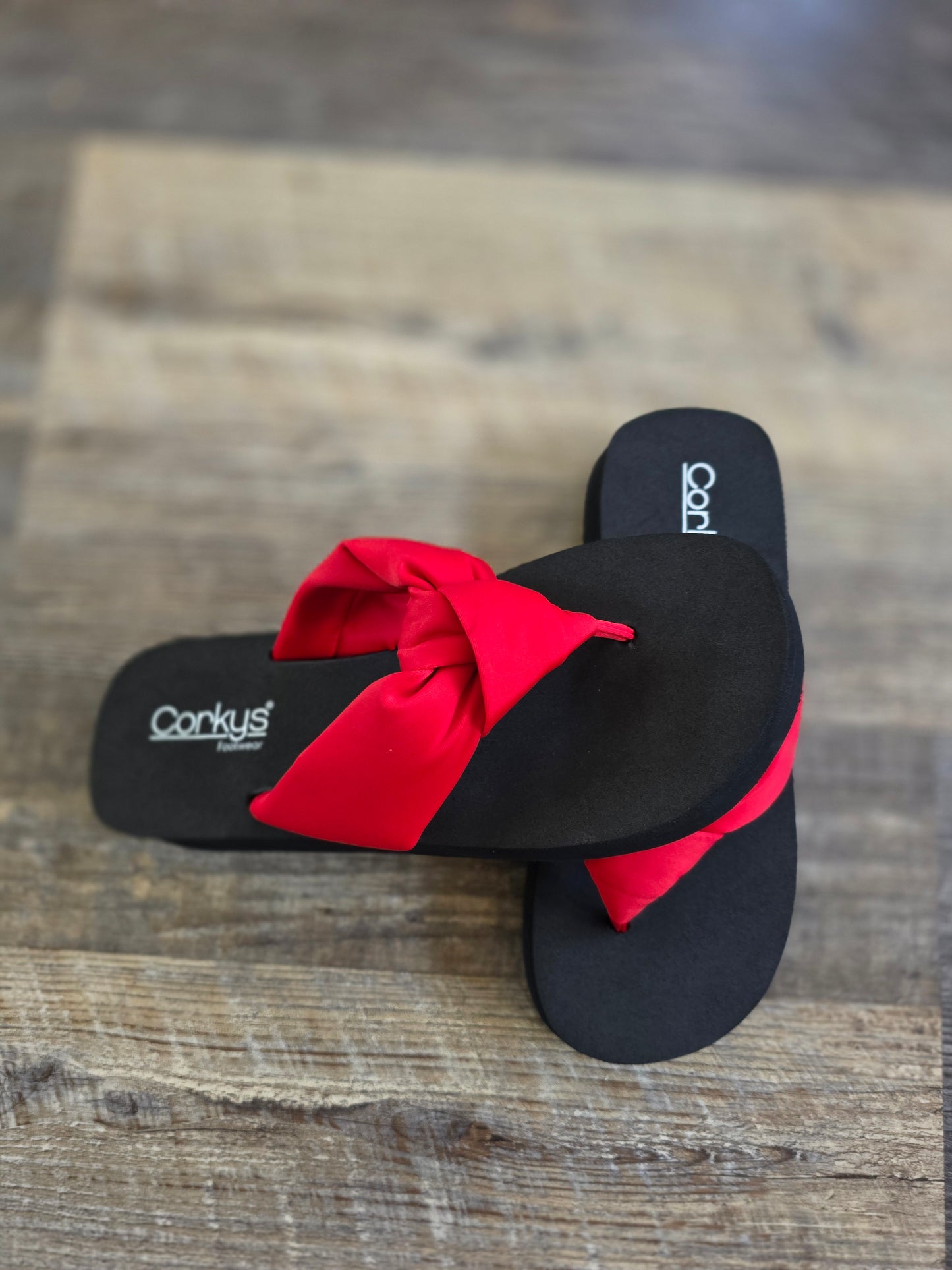Red You Go Girl Corkys Flip Flops