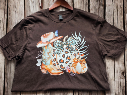 Leopard Pumpkin & Boots T-Shirt
