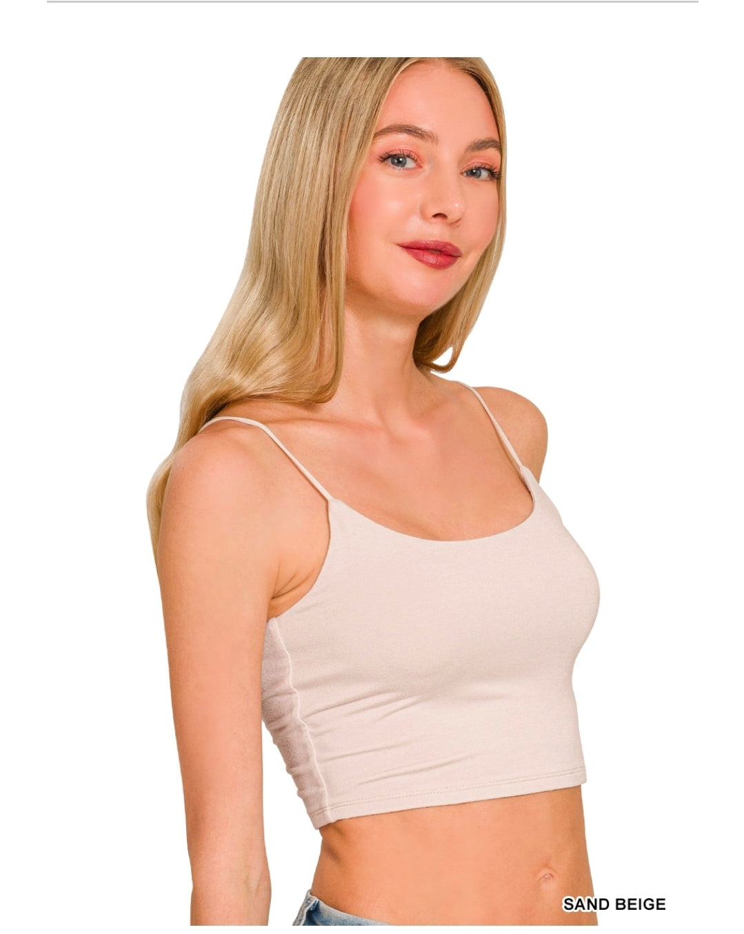 Zenana Ribbed Seamless Cropped Cami Bra Top