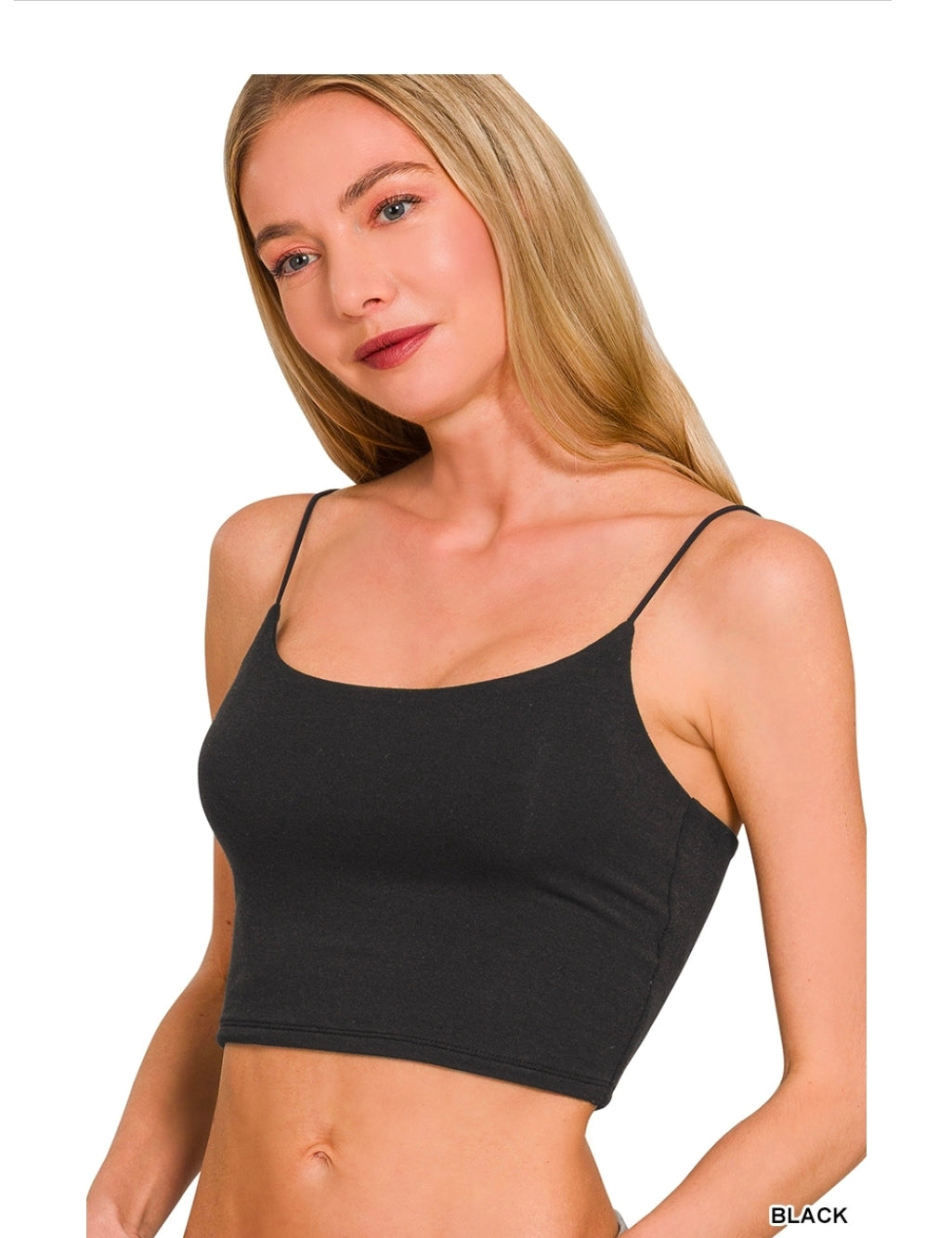 Zenana Ribbed Seamless Cropped Cami Bra Top