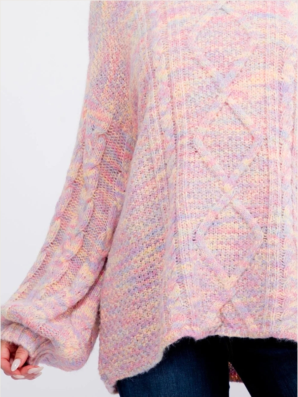 Pink Multi Ribbed Pullover Sweater