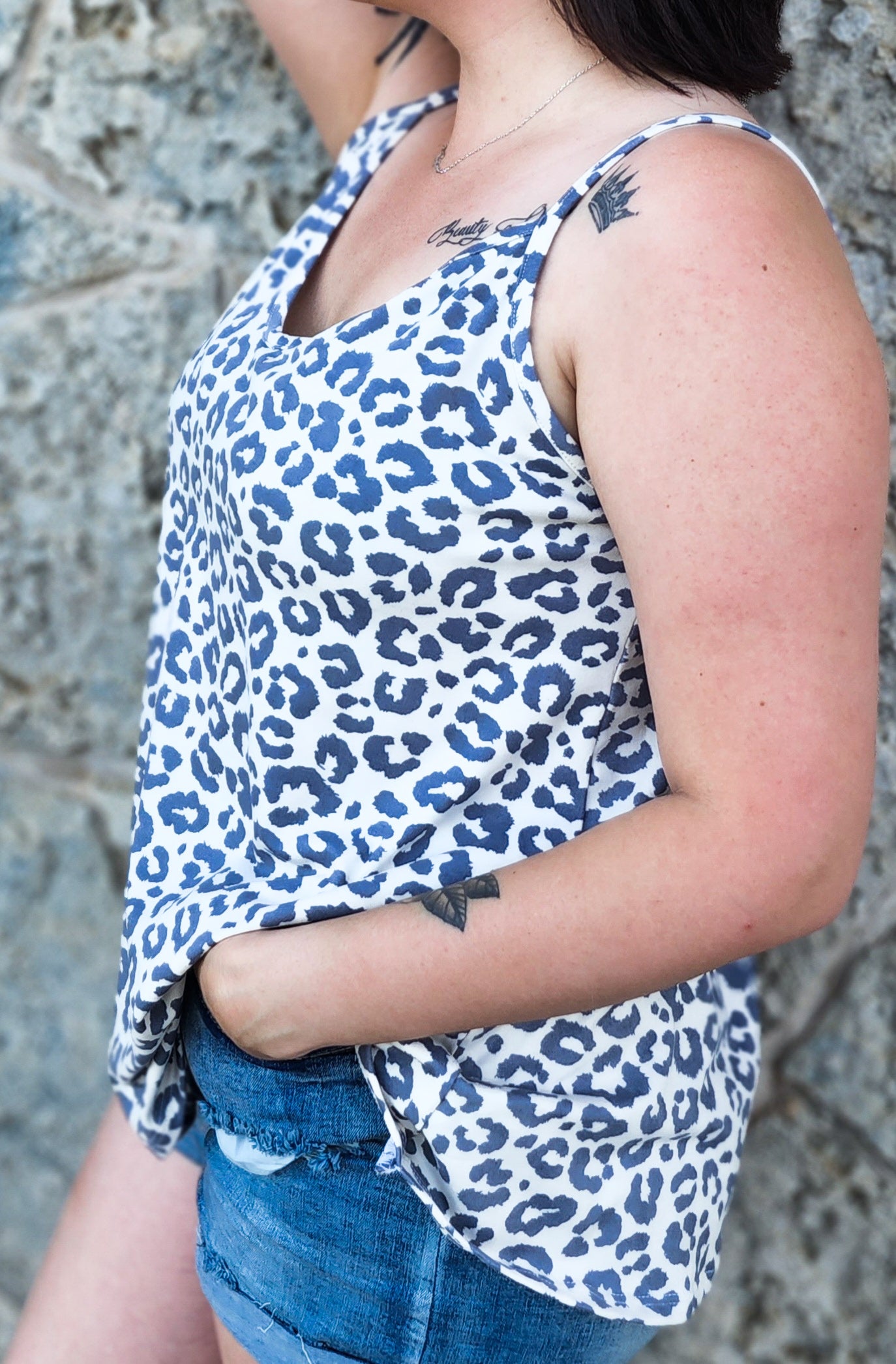 Grey Cheetah Tank Top