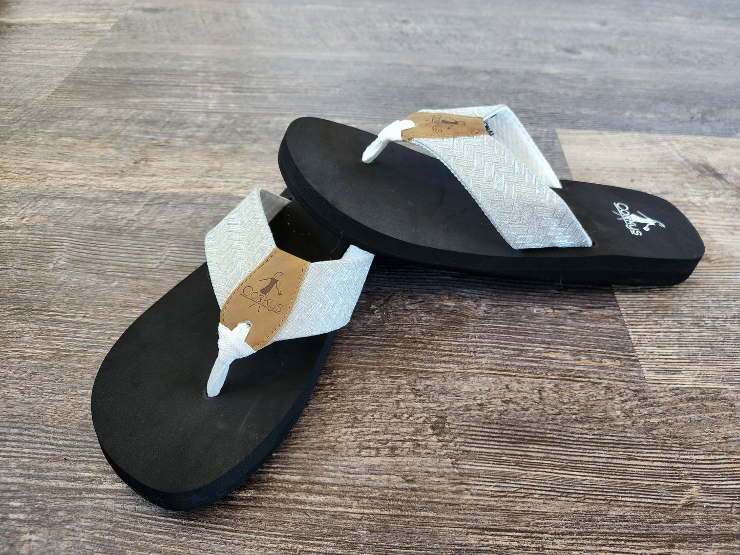 White Corkys Flip Flops