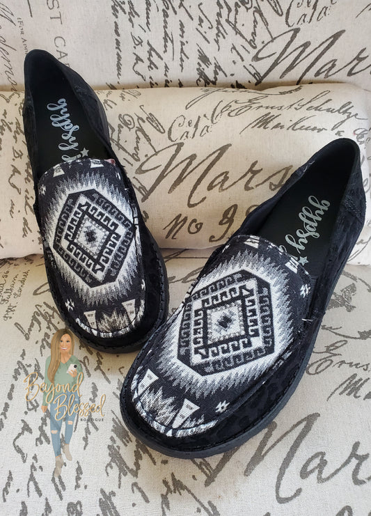 Black Aztec Rider Gypsy Jazz Shoes