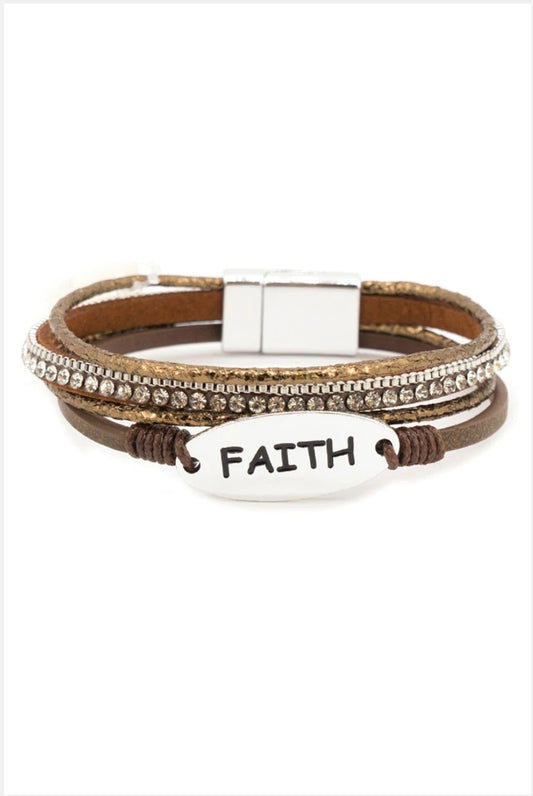 Faith Brown Multi-Strand Bracelet