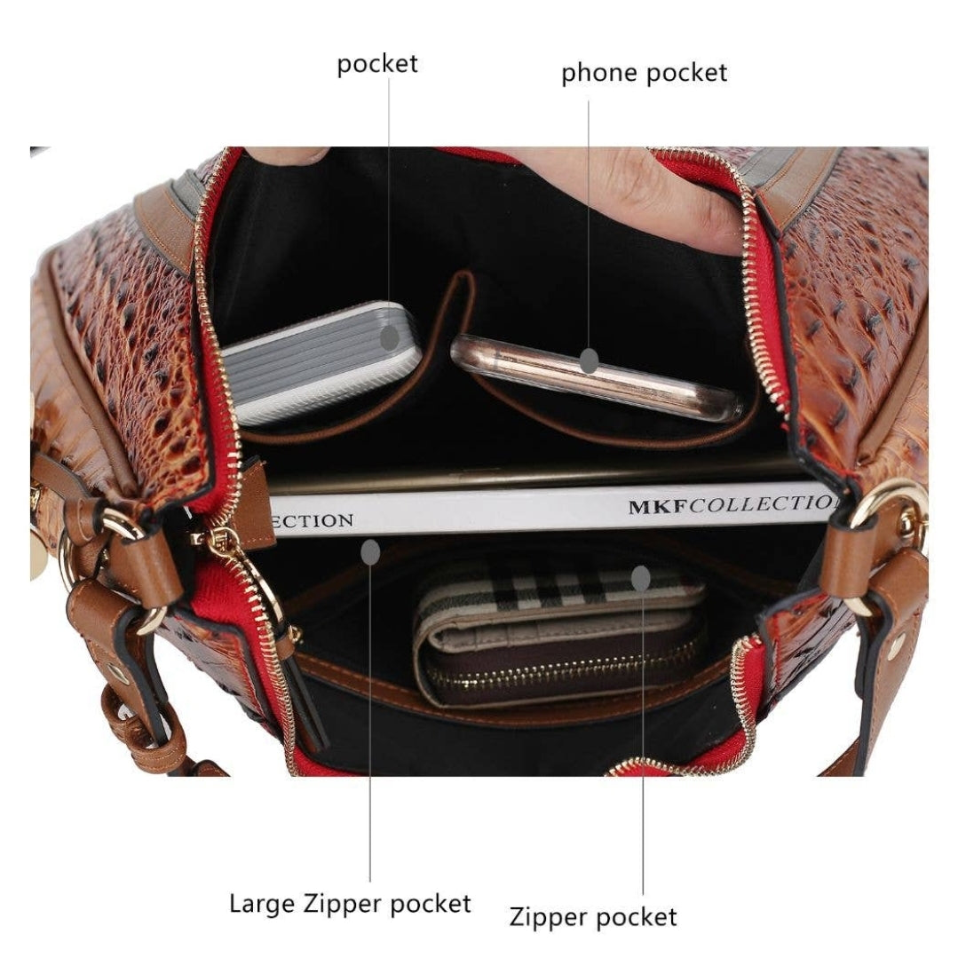 Becket Faux Crocodile Handbag