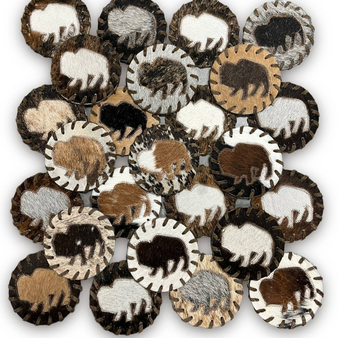 Cowhide Buffalo Coasters