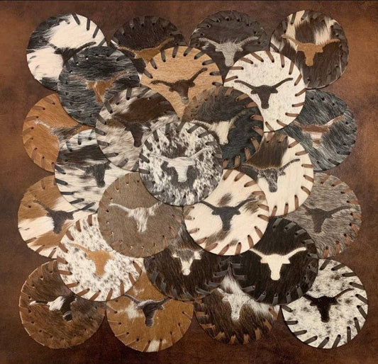 Cowhide Longhorn Coasters